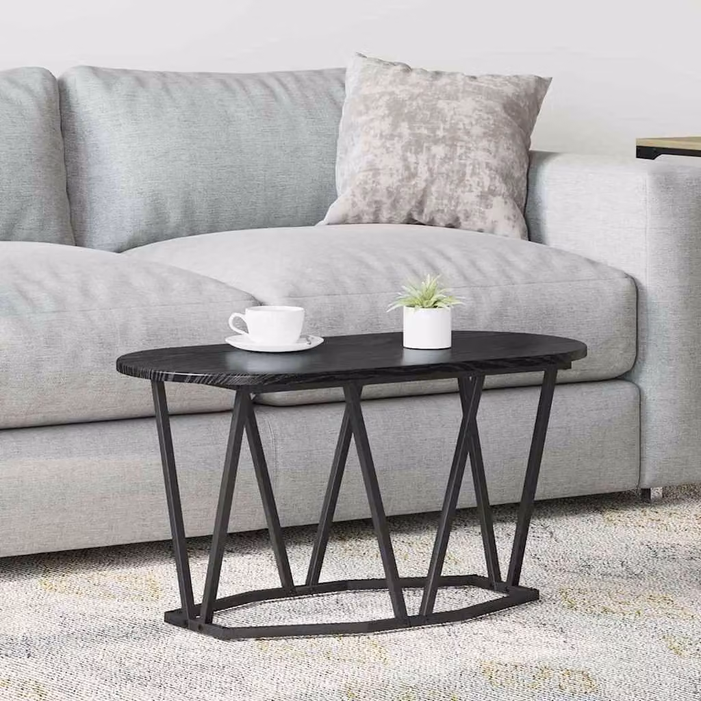 Maison Exclusive - Tavolino nero con finitura effetto legno di quercia, dimensioni 80 x 40 x 40,5 cm