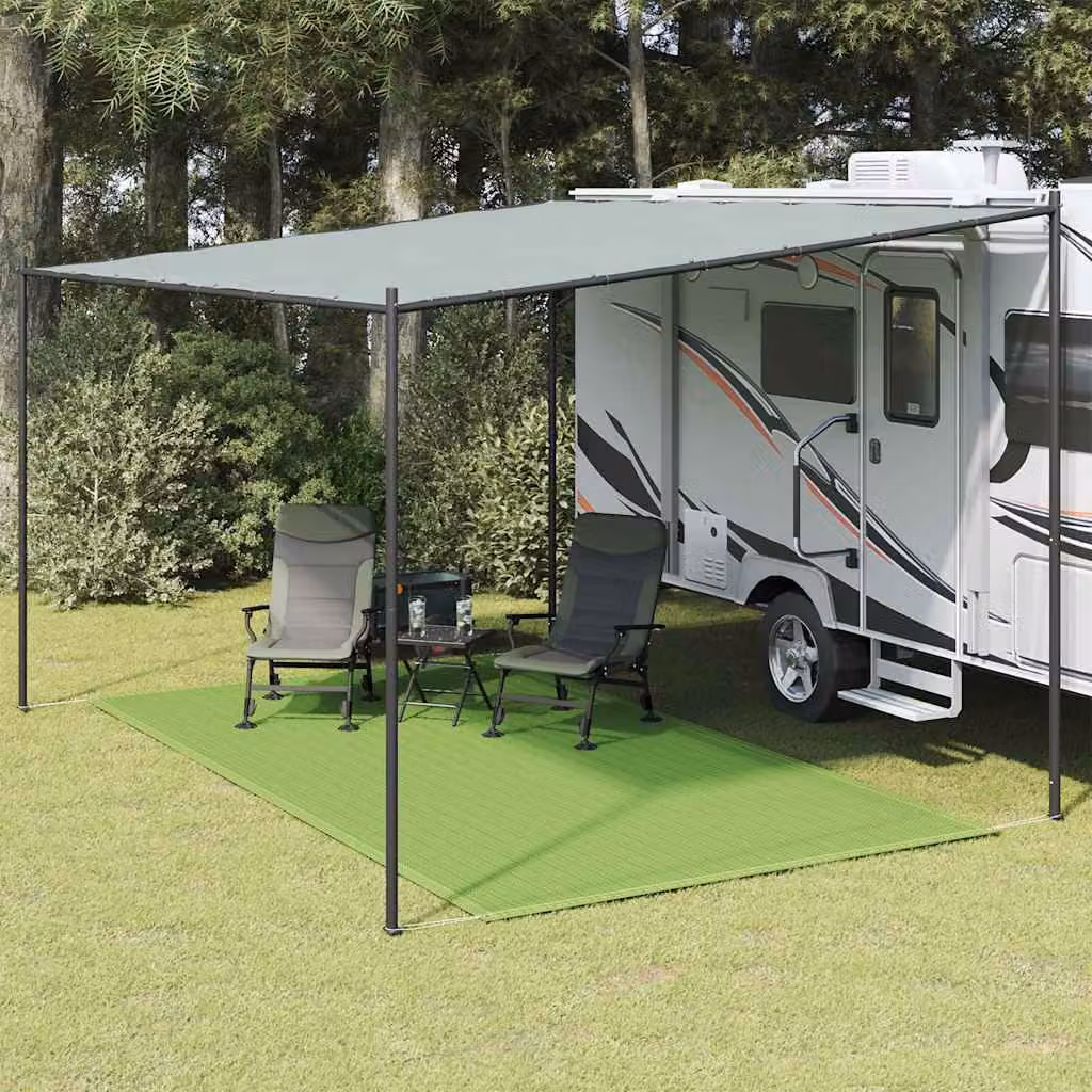 vidaXL Tappeto da tenda verde chiaro in polipropilene, L 400 x P 200 cm