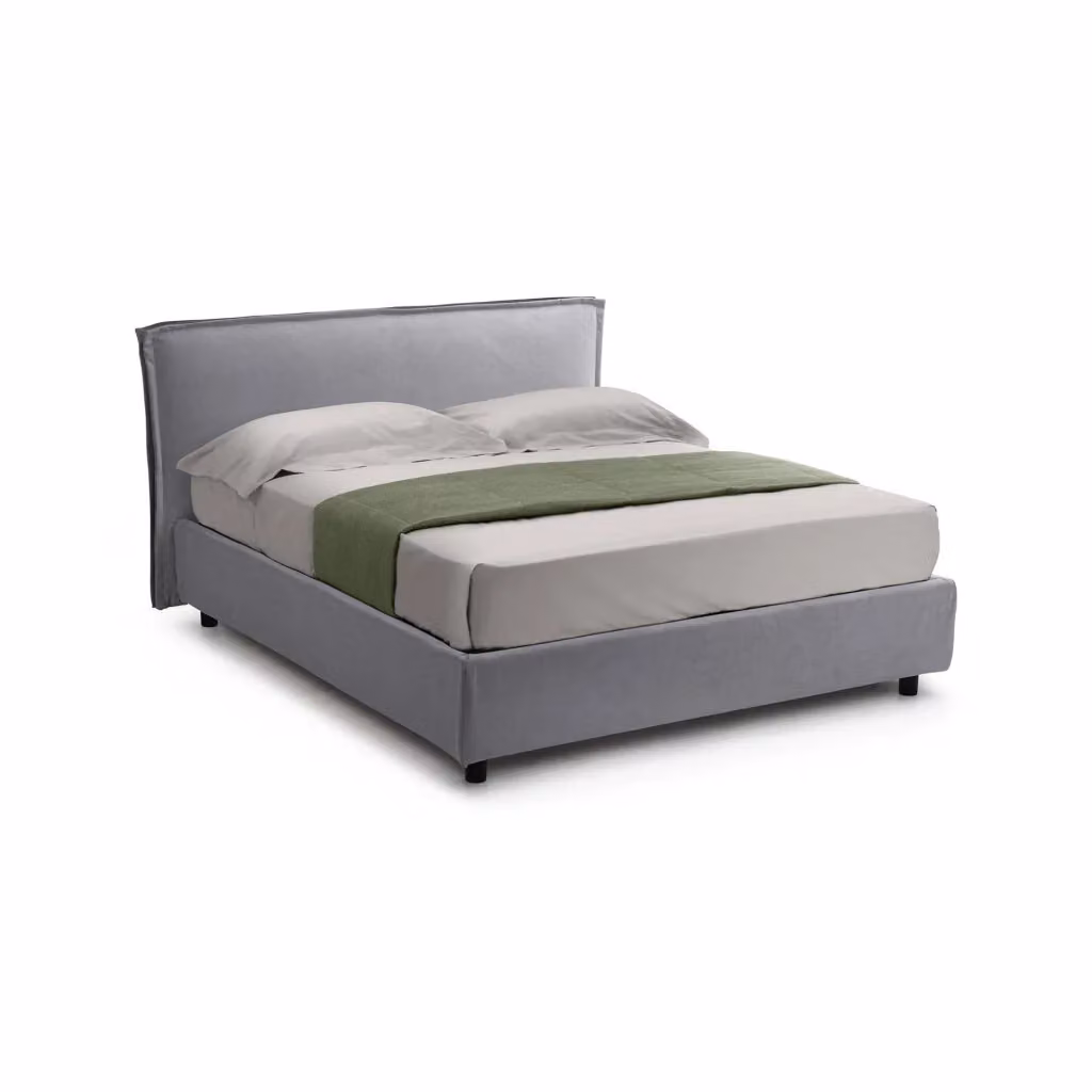 Letto alla francese DMORA con contenitore a sollevamento, moderno, Grigio e Nero, L/P: 120 x 200 cm – 2