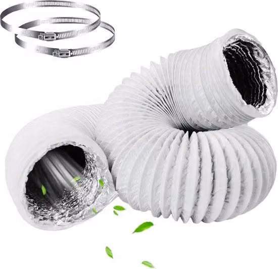 Prolunga per tubo di scarico in alluminio 100 mm x 6 m - flessibile - con morsetto per climatizzatori e lavasciuga