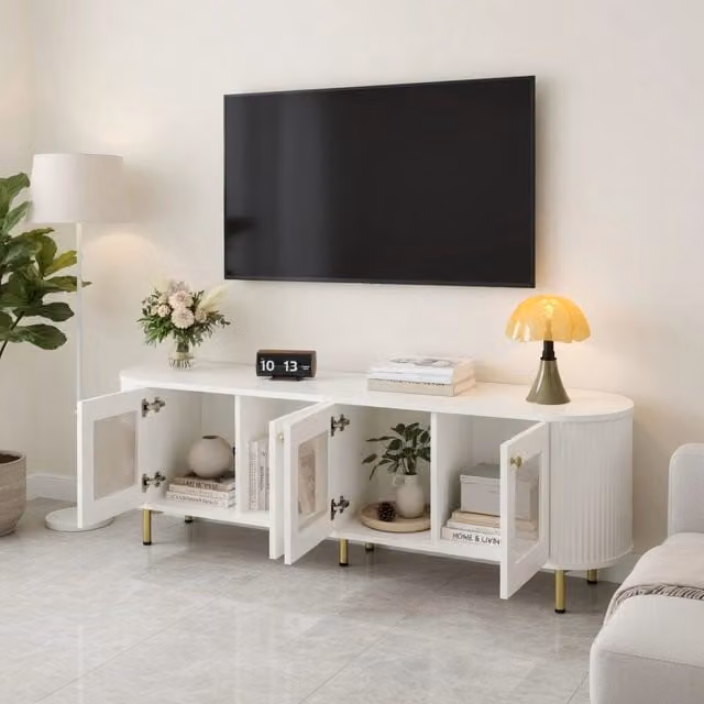 TV-Schrank Bianco+Oro in MDF Lunghezza 170 cm