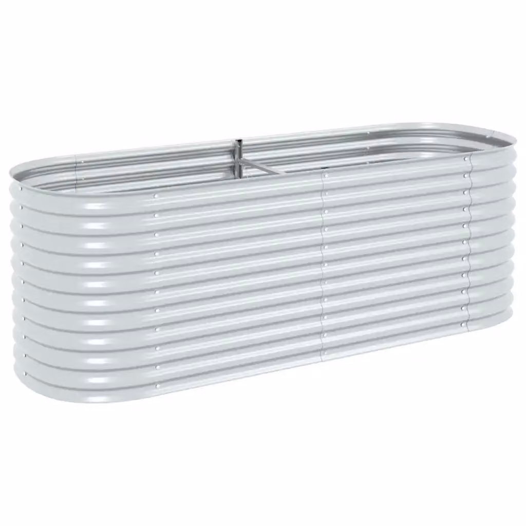 Letto rialzato da giardino vidaXL in acciaio zincato argento L: 240 cm, P: 80 cm, H: 81 cm – 2