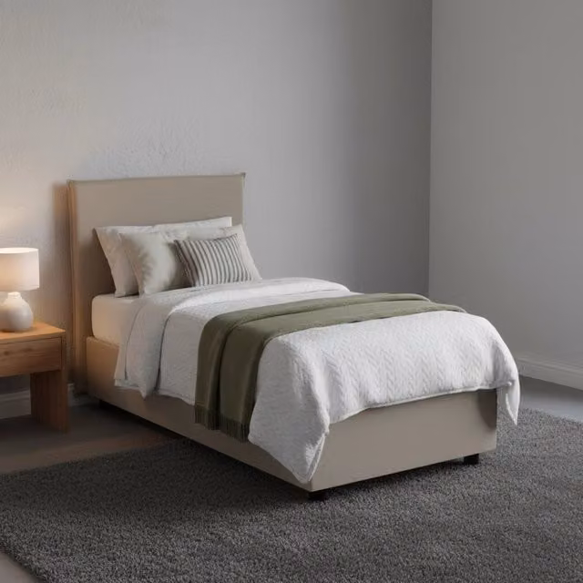Grecale, Letto Singolo Contenitore Made in Italy, Grigio Tortora