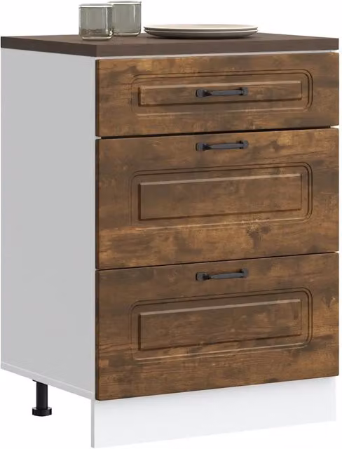 Mobile Base da Cucina Design Mania Kalmar in Legno Multistrato Rovere Fumo, L: 72,96 cm, P: 46 cm, H: 81,5 cm