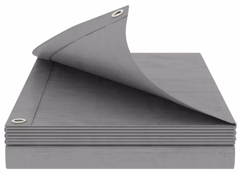 Telo in plastica grigio chiaro, 8 x 12 metri, 260 g/m² in polietilene