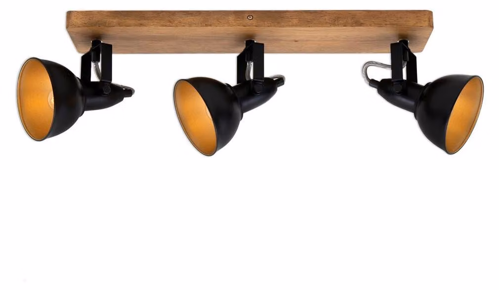 Faretto Lampada da soffitto Faretti orientabili 3xE14 25W nero-oro Briloner