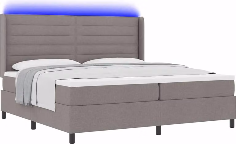 Letto a Sorgente LED con materasso Talpa 200 x 200 cm Tessuto