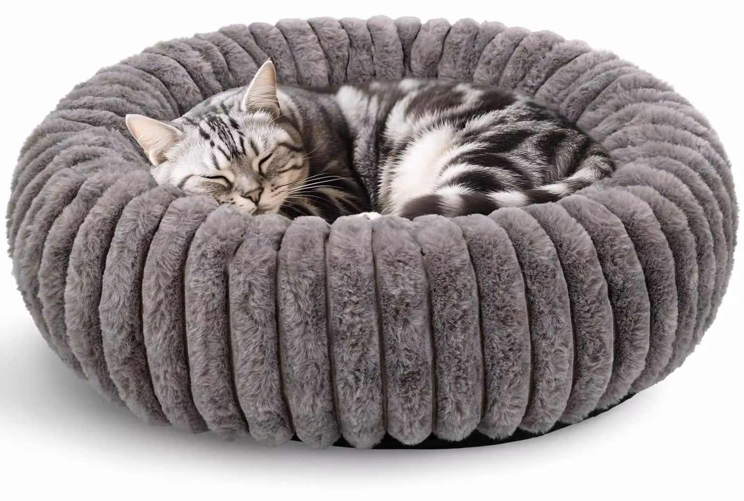 Cuccia per gatti, cuccia per cani, forma rotonda, 60x60 cm, lavabile, colore grigio