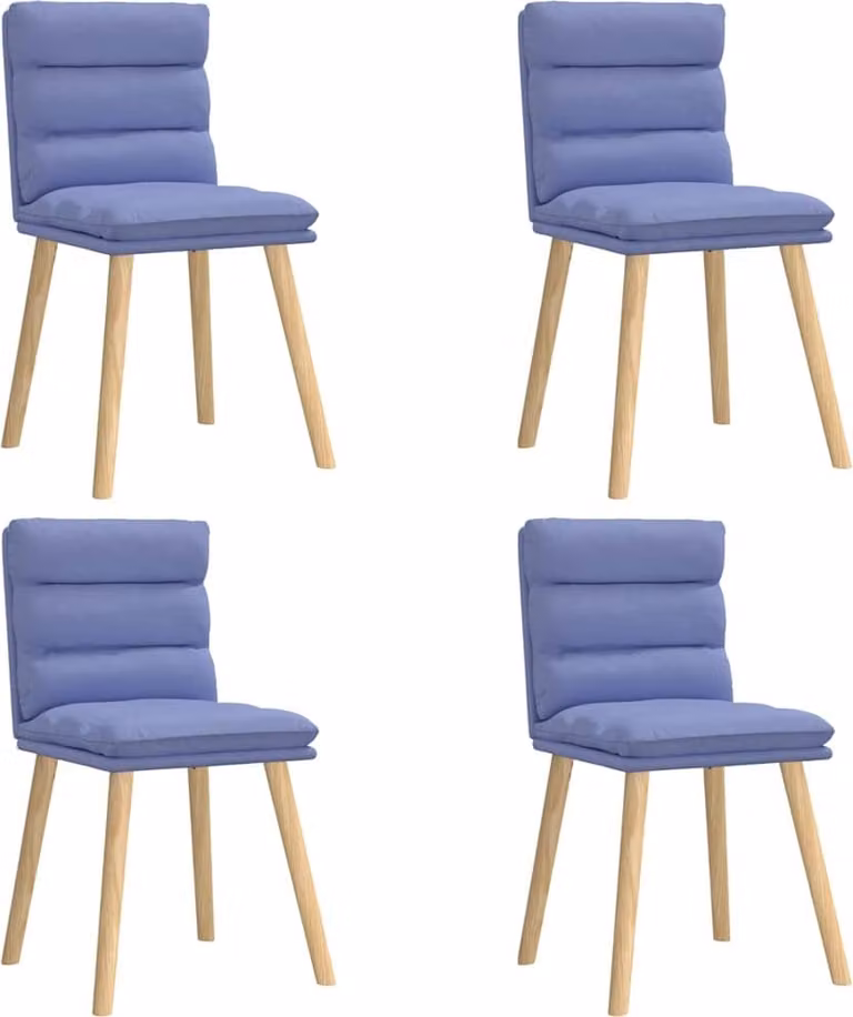 Sedie da Pranzo 4 pz Blu Jeans in Tessuto
