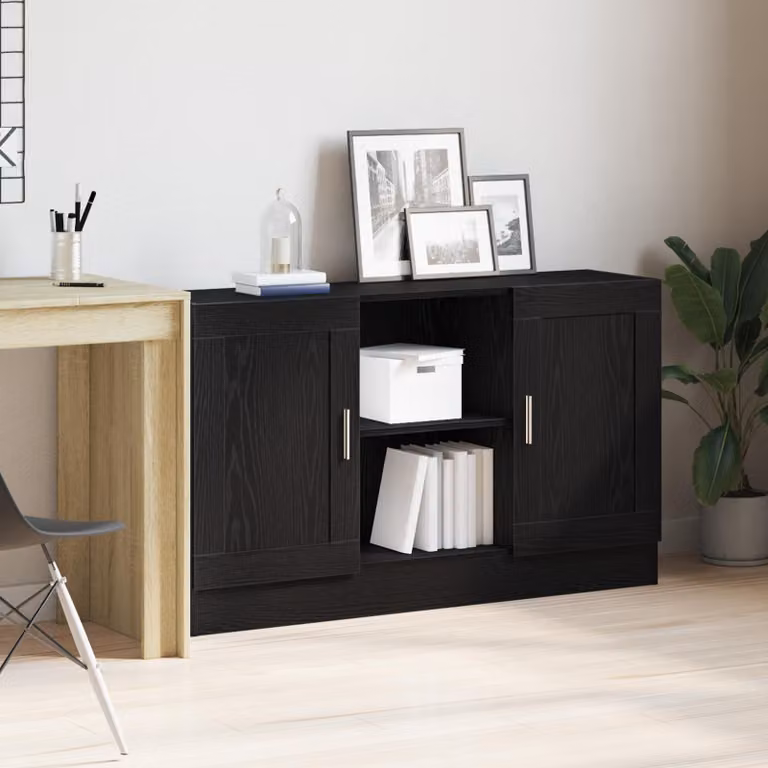 Credenza Rovere Nero 120 x 30,5 x 70 cm Legno multistrato