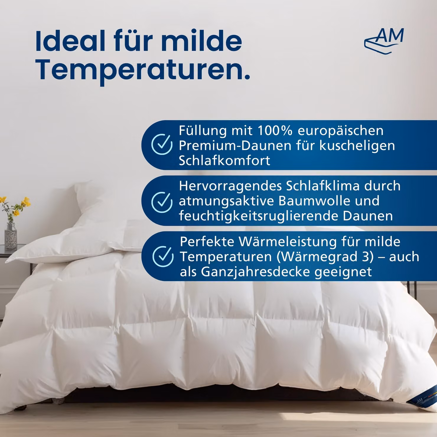 DormiGood | Piumino Premium | 200x200 cm | Piumino di transizione | 100% piumino (900g) | Piumino | 200x200 | Autunno | Primavera | Transizione | Nomite | Downpass