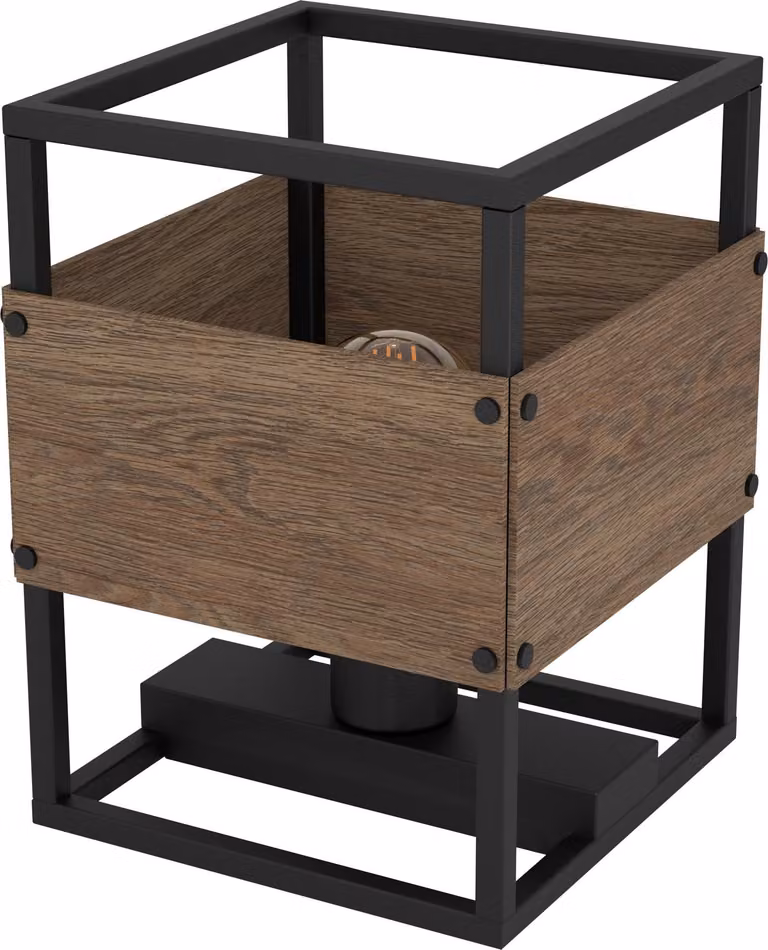 Eglo 43807 EVESHAM E27 Lampada da tavolo 195x195mm Nero Marrone