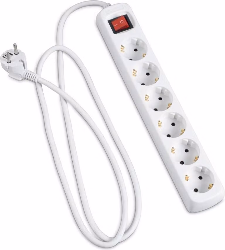 hama 30384 6-fach Steckdosenleiste mit Schalter 34,0 cm weiß