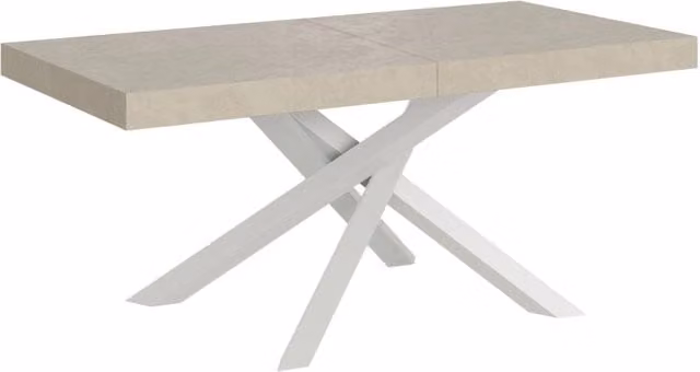 Tavolo Allungabile Volantis Giordanoshop Colore Cashmere con Telaio Bianco L/P/H: 200-304 x 90 x 77 cm – 1