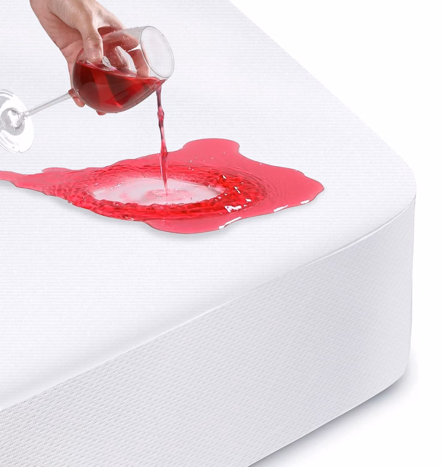 Coprimaterasso impermeabile, 200x200 cm, traspirante, altezza 30 cm, colore bianco