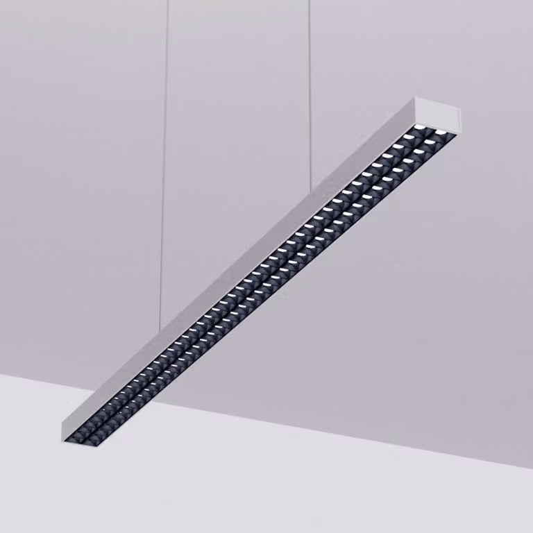 Lampada LED a sospensione da ufficio Jolinda, argento, 118 cm, su/giù Jolinda Arcchio, Alluminio / Grigio / Zincato, Studio / Ufficio, Alluminio, Moderno
