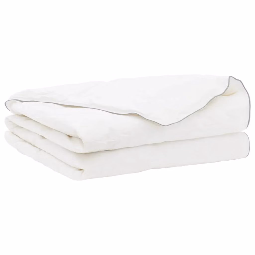 Piumone estivo vidaXL in piuma d'oca e cotone bianco L 240 x L 200 cm – 2