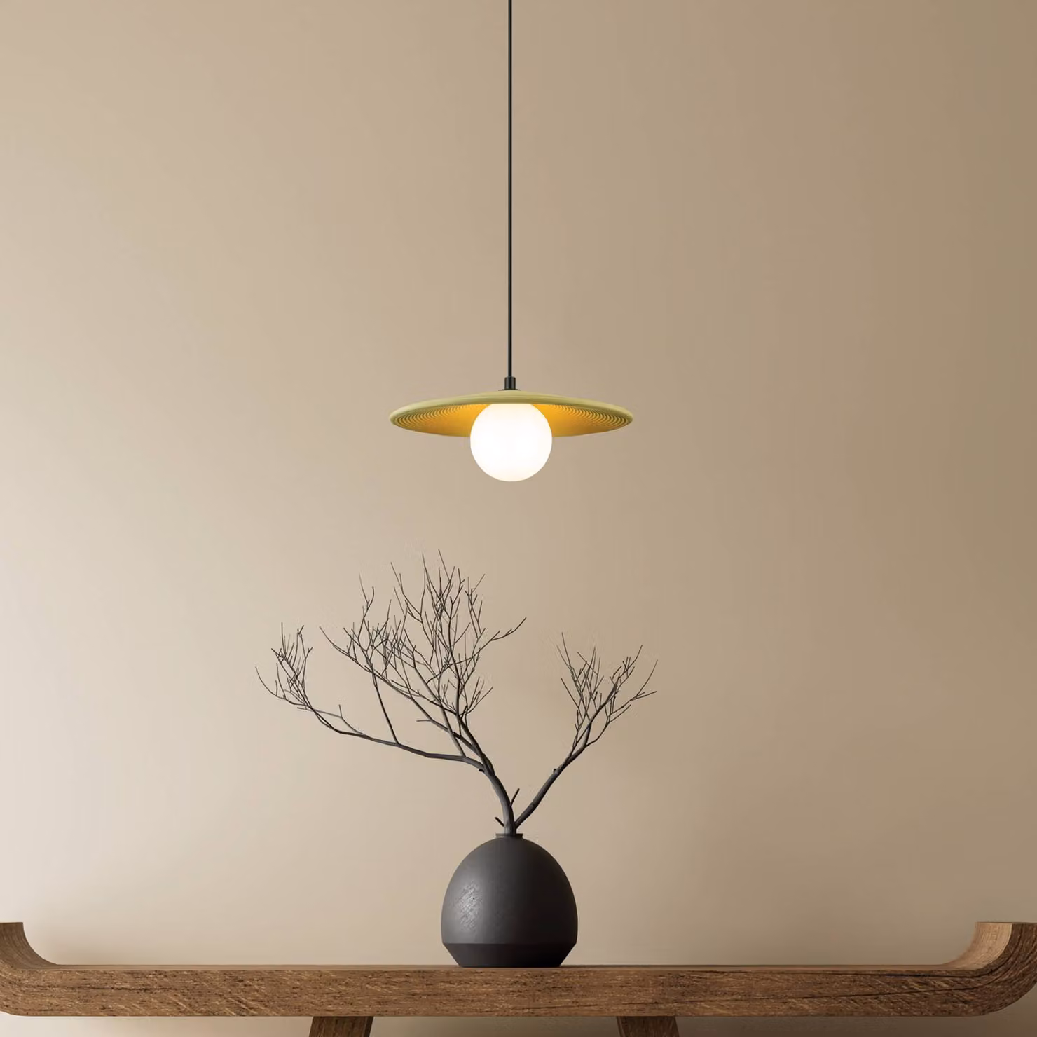 Zambelis Lampada a sospensione 2597, dimmerabile, Verde, Soggiorno / Sala da pranzo, Gesso / Argilla, Lampada a sospensione