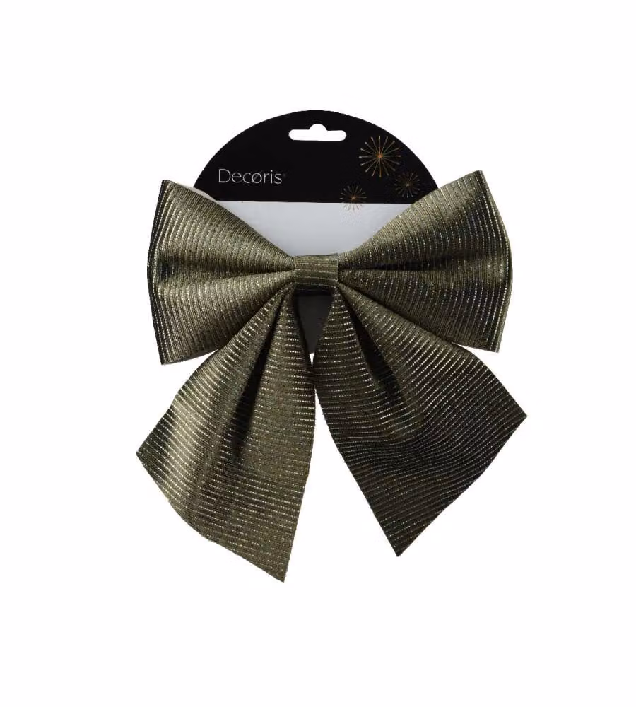 Decoris Fiocco Verde Natalizio - Decorazione per Interni - 20x2x24 cm