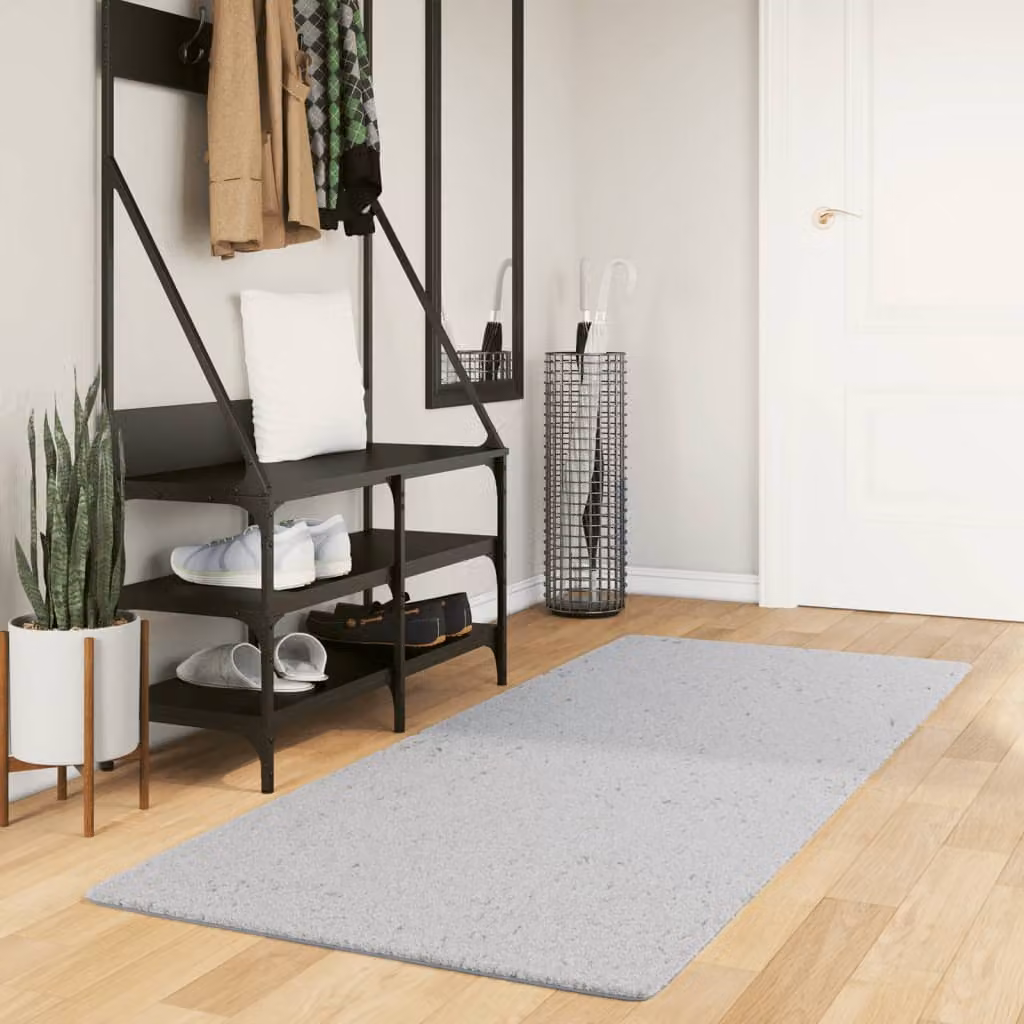 Tappeto a pelo corto vidaXL HUARTE Grigio, Lavabile e Antiscivolo, L 80 cm x P 200 cm