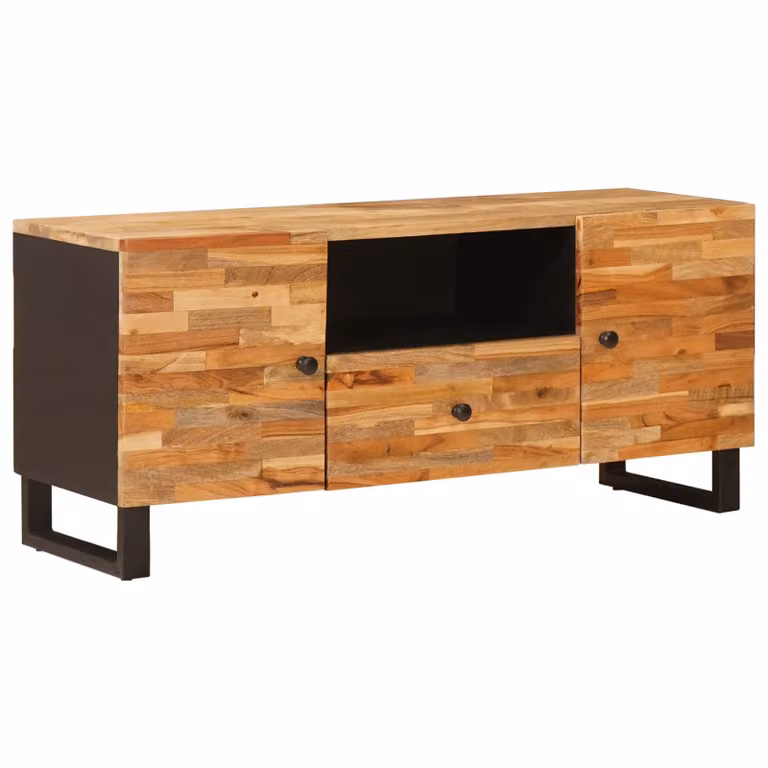 Mobile TV vidaXL in legno di mango massello marrone L 105 x P 33 x H 46 cm