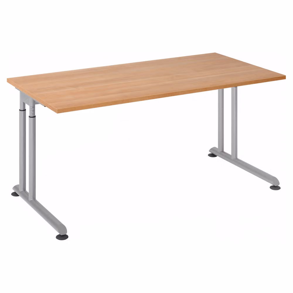 HAMMERBACHER ZS16 höhenverstellbarer Schreibtisch nussbaum rechteckig