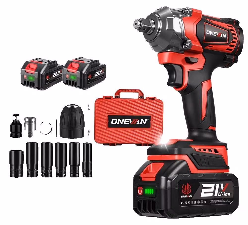 Avvitatore a impulsi, coppia elevata, motore brushless, set con 2 batterie