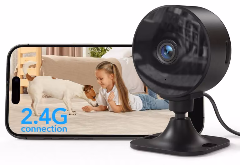 Telecamera di sorveglianza per interni - Wi-Fi - 1080p Full HD - Nero - Visione notturna 10 m