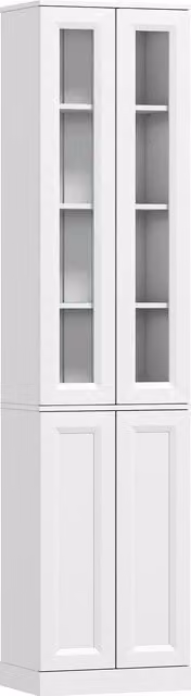 Mobile da bagno HOMCOM a 6 livelli con 4 ante soft-close e ripiani regolabili, bianco – 1