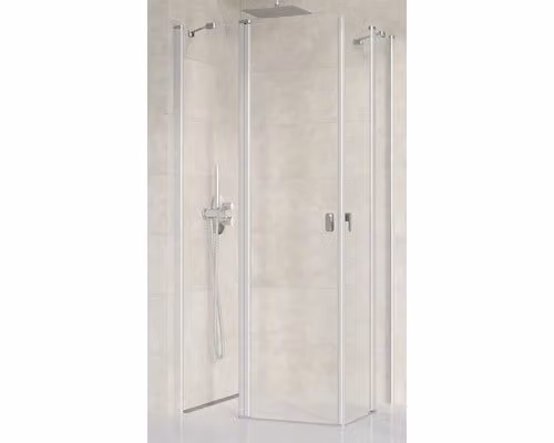 Un lato della cabina doccia Ravak Cromo CRV2-90 satinato+trasparente 1QV70U00Z1