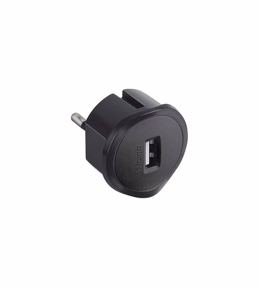 Bticino Kit - Adattatore Spina Standard Tedesca Presa Usb 1,5A Grigio