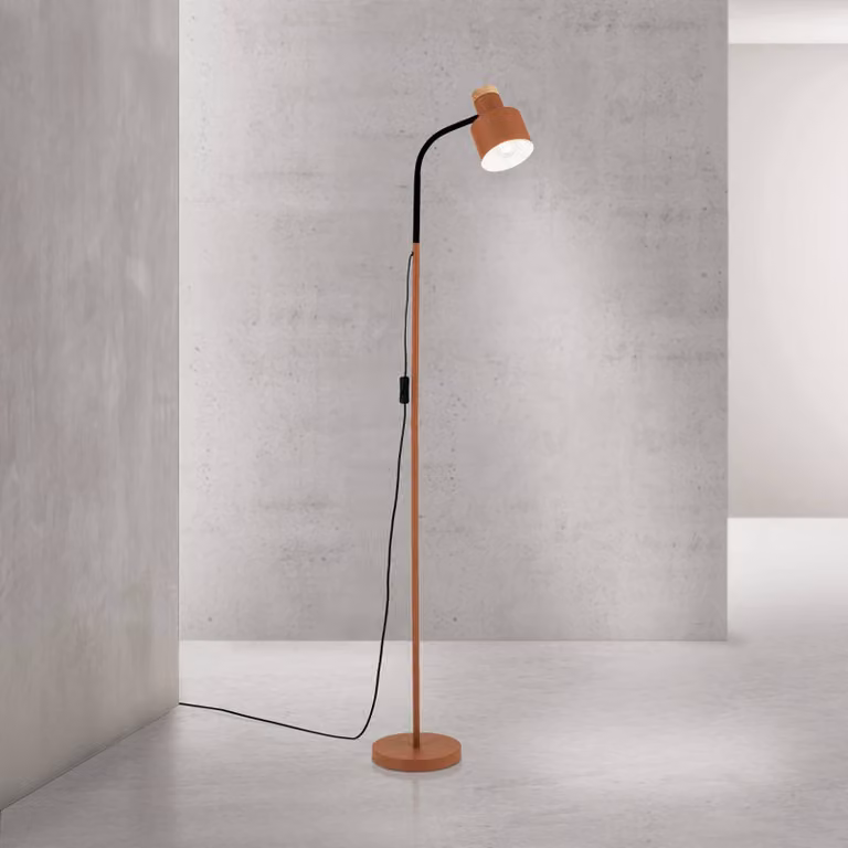 ORION Lampada da terra Gili, Rosso, Soggiorno / Sala da pranzo, Metallo, Moderno, Lampada da terra