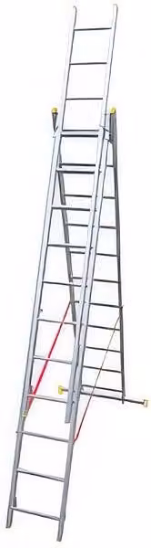 Scala Trasformabile in Alluminio a Tre Rampe 11+11+11 Gradini EN 131 Easy Three