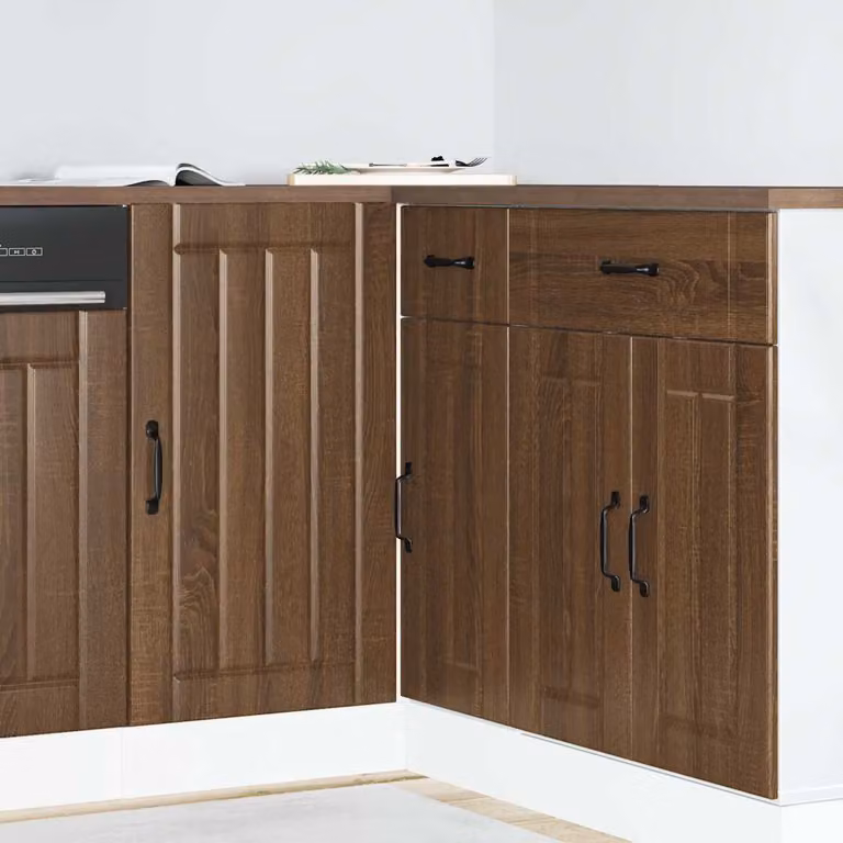 vidaXL Base da cucina mobile Lucca Rovere Marrone in legno multistrato e MDF con ante a battente