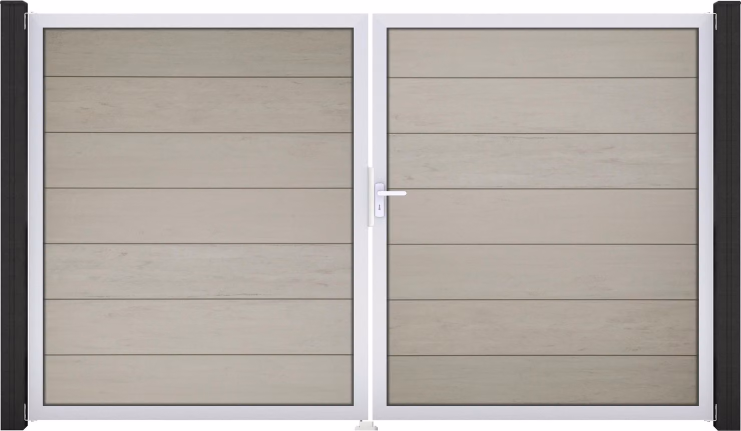 GroJa anta Solid Grande noce co-ex DIN destra 300x180x4 cm telaio alluminio EV1, 2 ante