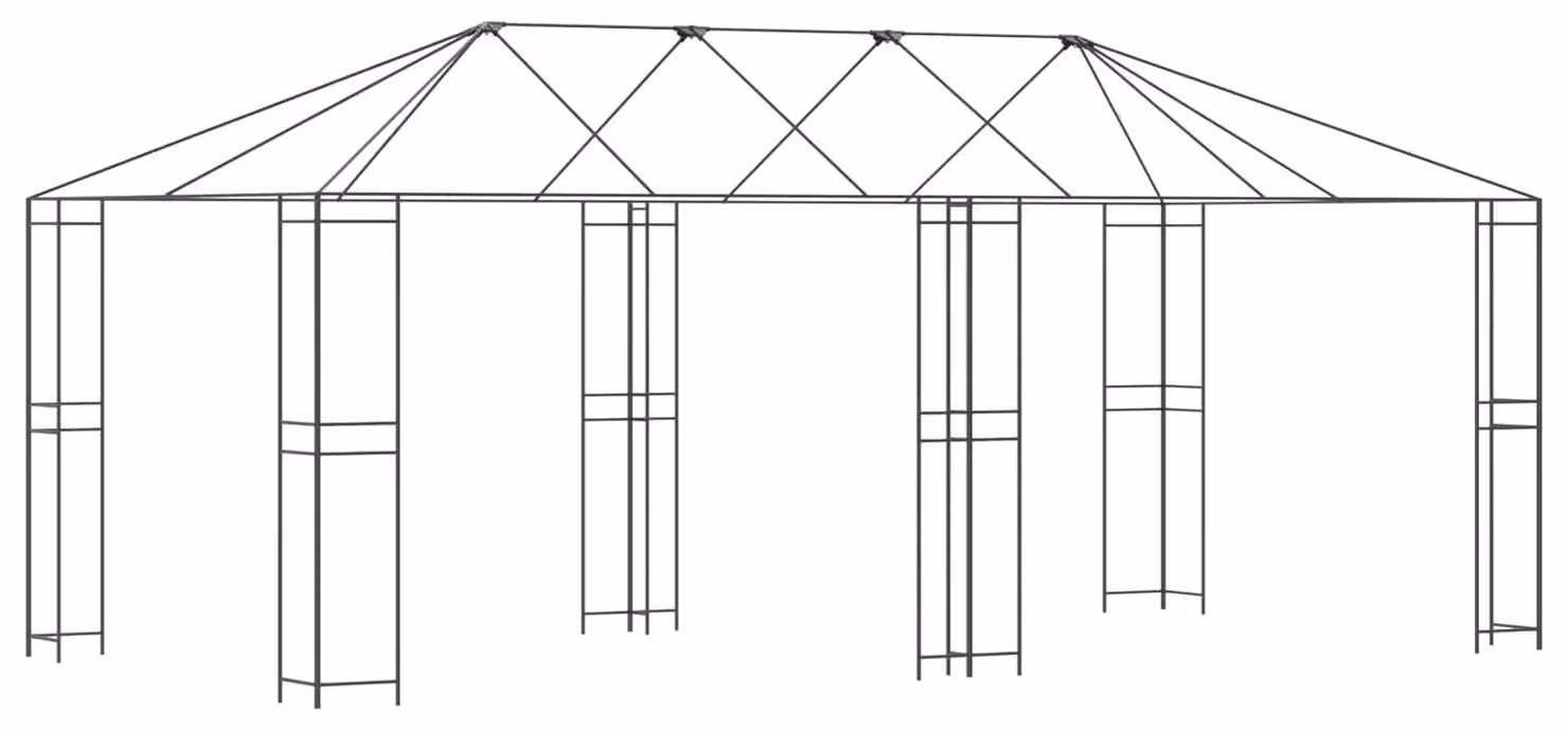 Struttura Gazebo 6 x 3 m Nero Acciaio