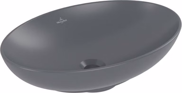 Villeroy & Boch Loop&Friends - Lavabo da appoggio, 560x380 mm, con sfioratore, CeramicPlus, Grafite 4A4700i4