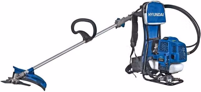 Decespugliatore a zaino Hyundai TT-BG520-2 con motore a scoppio a 2 tempi, impugnatura a P e testa in nylon, colore blu – 2