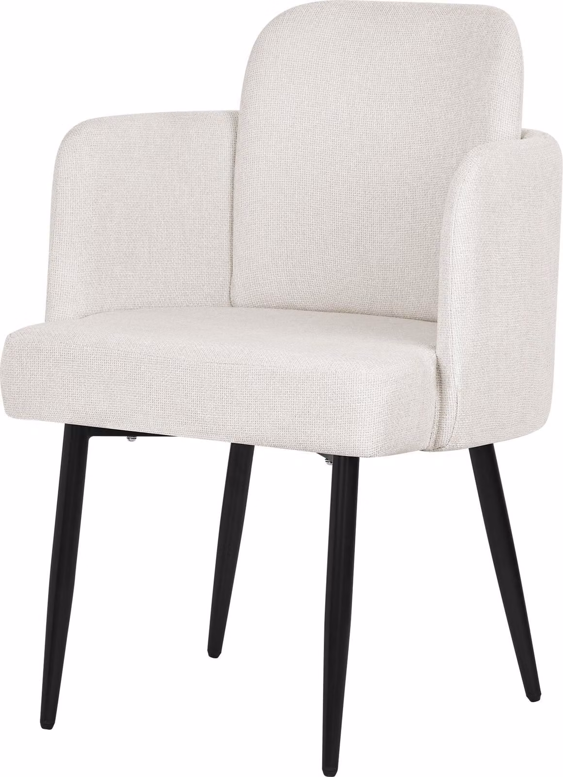 ML-Design sedia da pranzo Rivestimento in tessuto beige Sedia da cucina con braccioli e schienale in rattan Sedia imbottita con gambe in metallo Sedia da salotto ergonomica