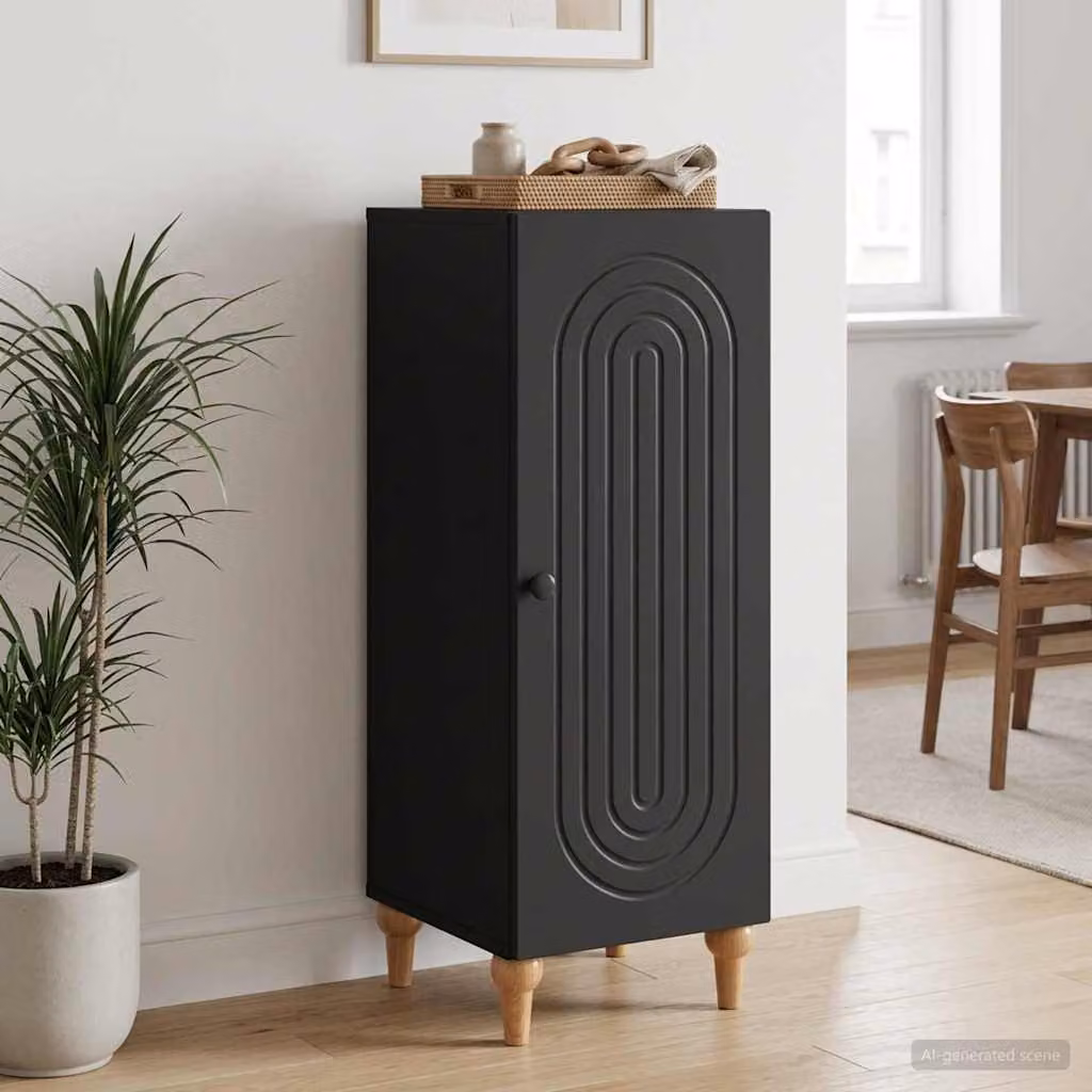 Credenza moderna vidaXL in legno MDF nero con ante a battente L/P/H: 33 x 34,5 x 90 cm