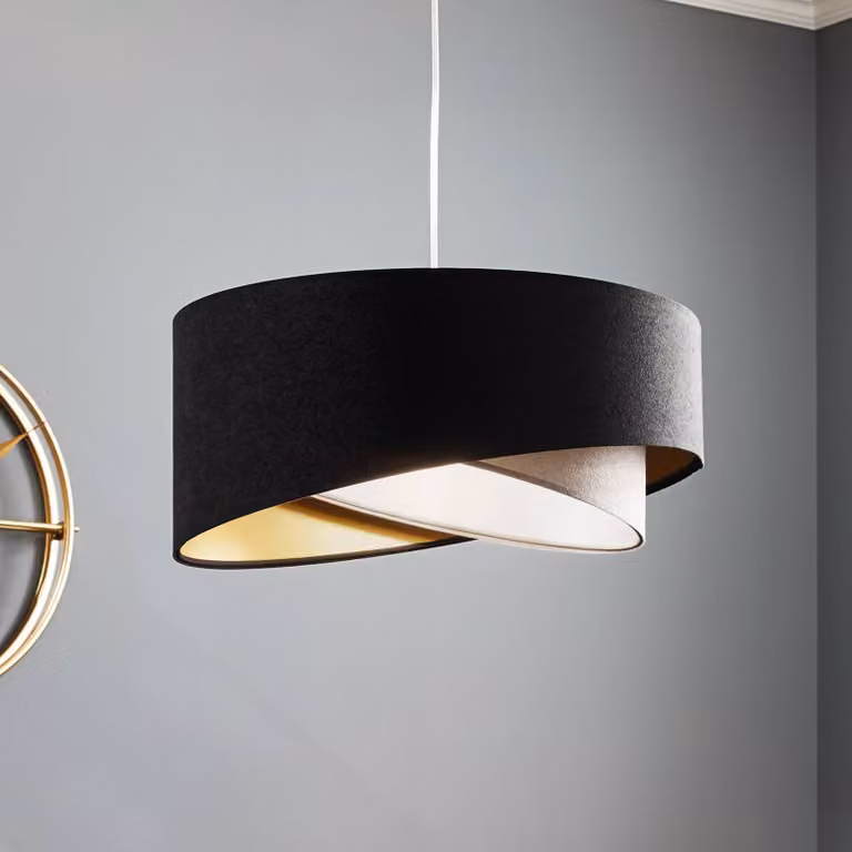 Lampada a sospensione Vivien Maco Design, dimmerabile, Nero, Soggiorno / Sala da pranzo, Tessuto / Stoffa / Seta, Moderno, Lampada a sospensione
