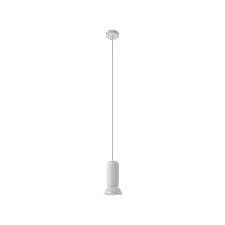 Lindby lampada a sospensione Kerimi, Vetroceramica, crema, 1 luce