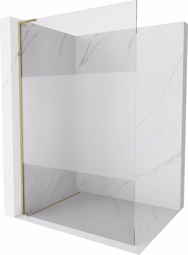 Mexen Kioto L parete doccia Walk-in 70 x 200 cm, trasparente/brina, oro - 800-070-103-50-35