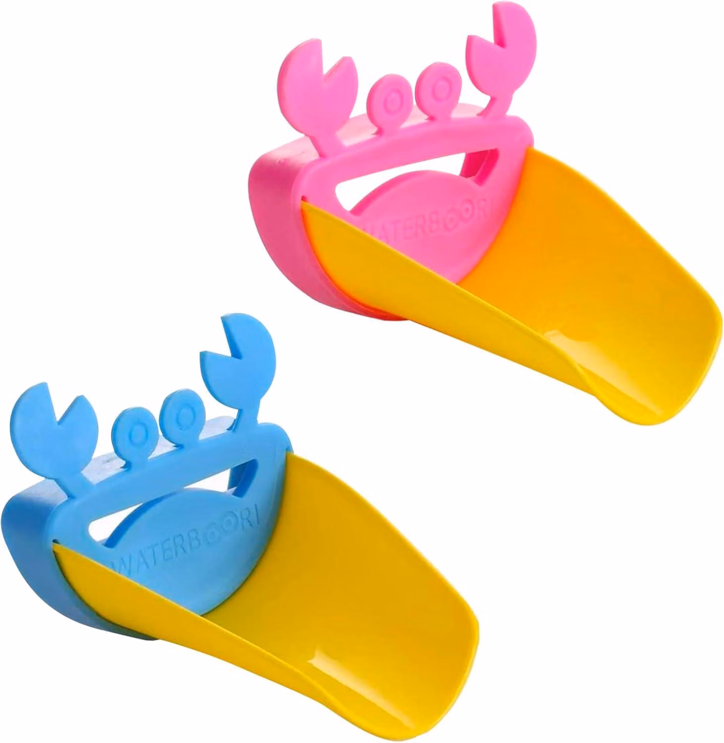 Prolunga per rubinetto per bambini, in silicone, confezione da 2 pezzi, design a tema cartone animato, per la cucina