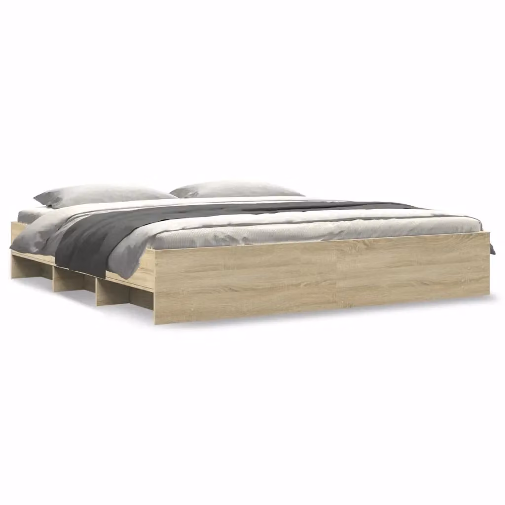 Giroletto senza materasso vidaXL in legno Rovere Sonoma L/P: 200 x 200 cm – 2