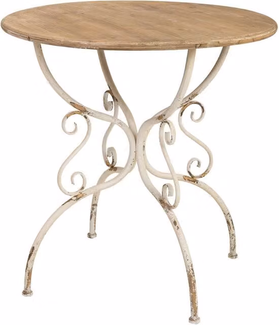 Tavolo in legno e metallo finitura invecchiata 79,5x79,5x80