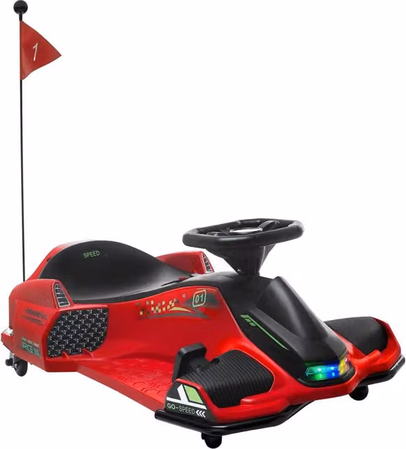 Go Kart Elettrico per Bambini GIORDANOSHOP Rosso con Luci e Suoni e Batteria Ricaricabile – 1