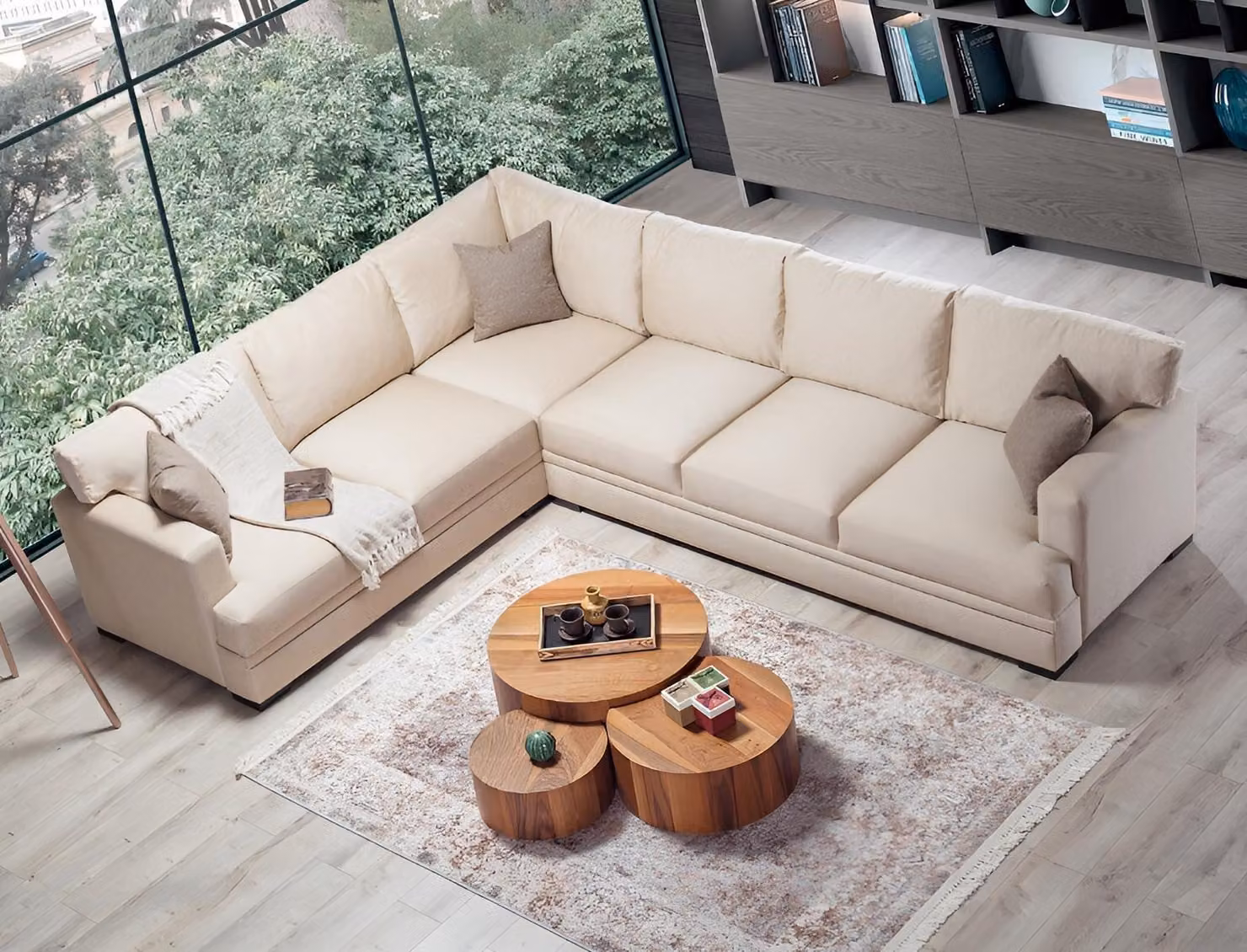 Ecksofa Wohnzimmer Design Möbel Luxus Sofa L-Form Modern Einrichtung