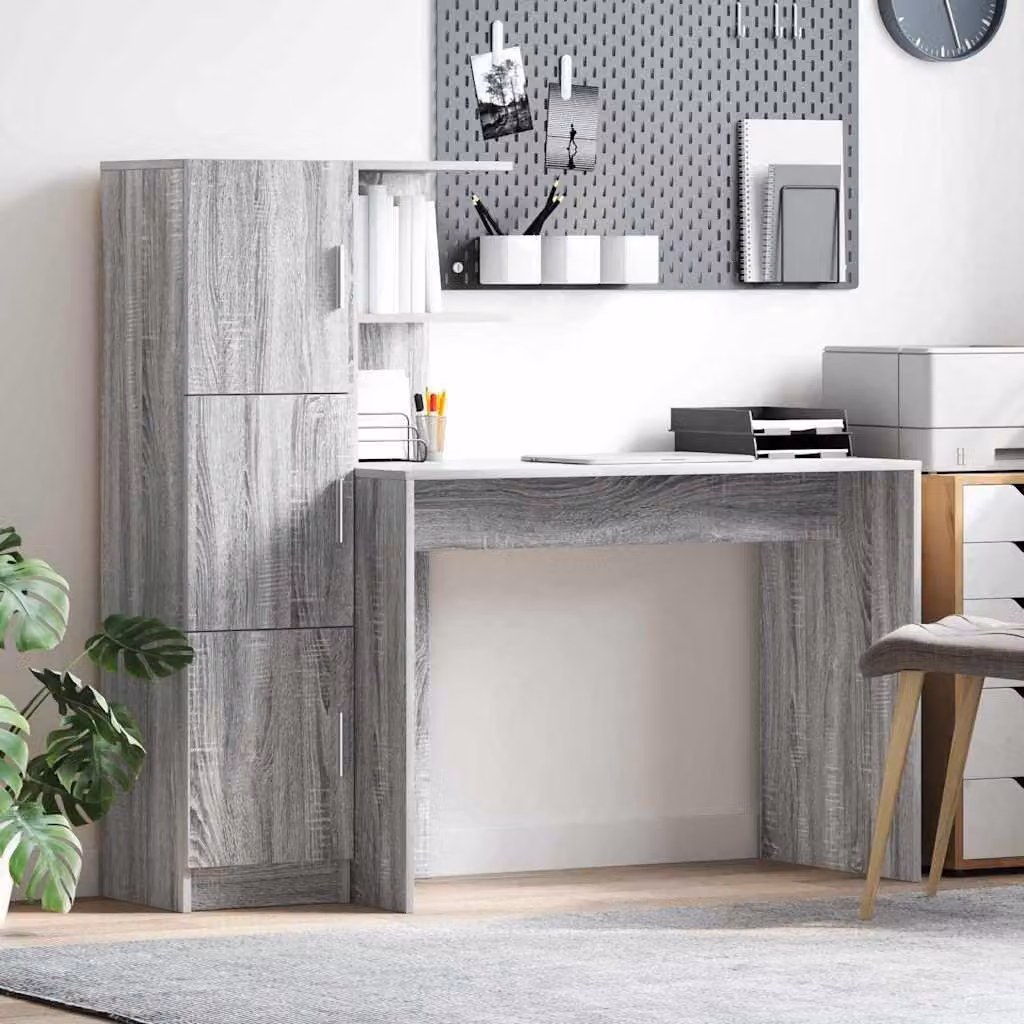 Maison Exclusive - Scrivania 2 pcs Grigio Sonoma