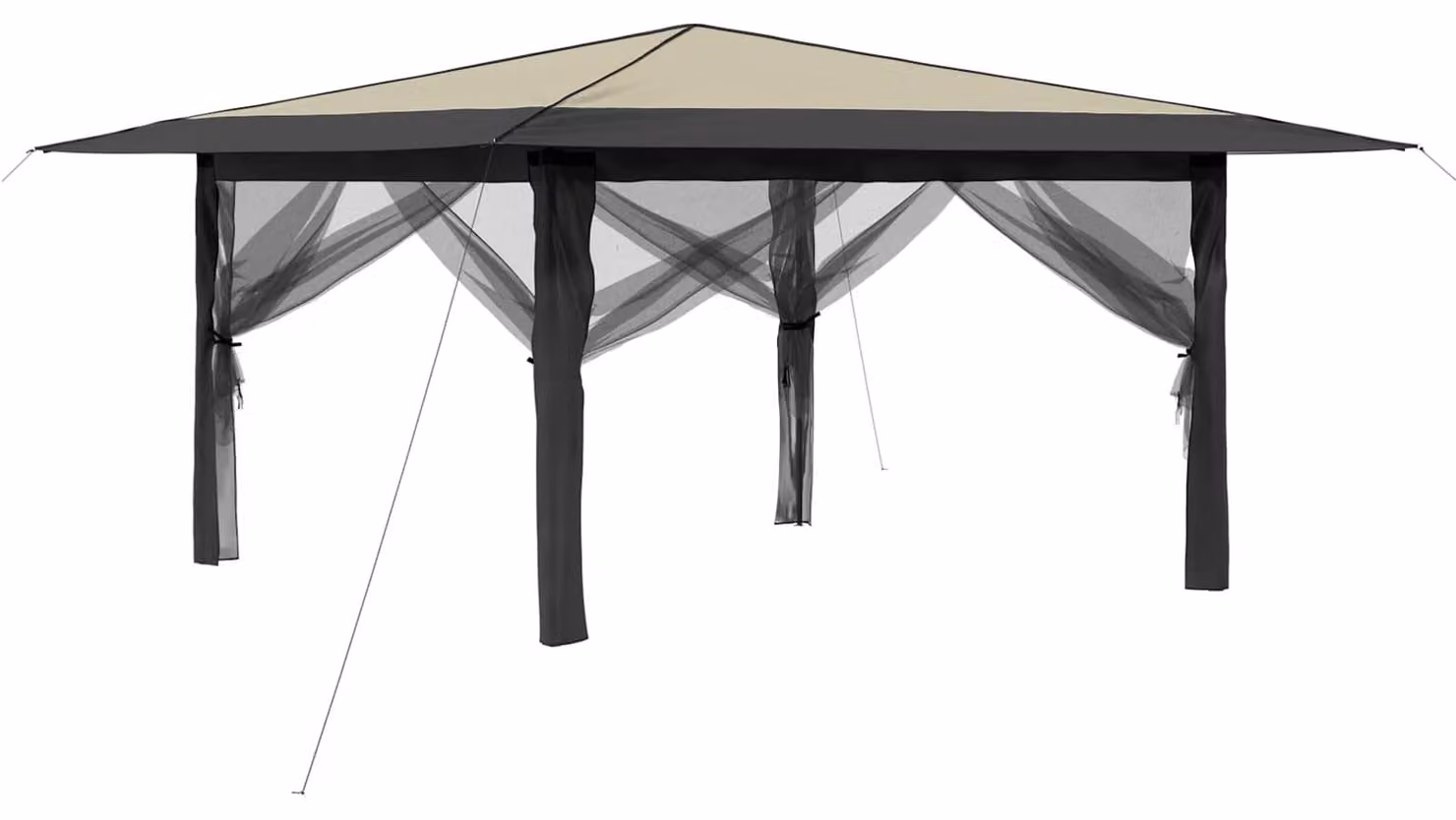 Gazebo con 4 pareti, dimensioni 4 x 4 metri, colore crema e antracite